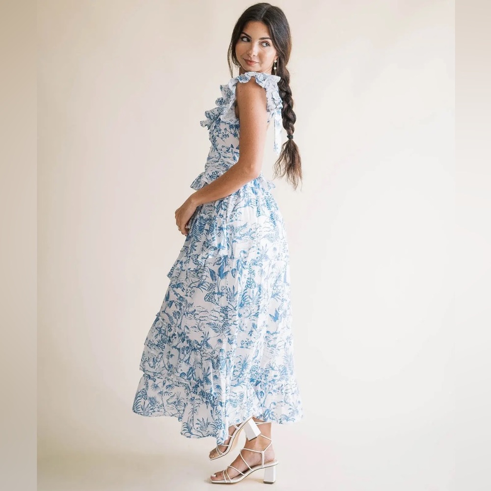 Tropical Ruffle Midi Dress - Picture 6 of 8